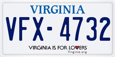 VA license plate VFX4732