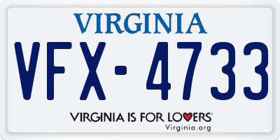 VA license plate VFX4733