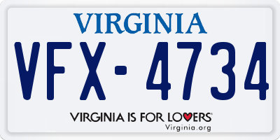 VA license plate VFX4734