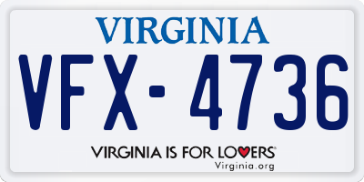 VA license plate VFX4736