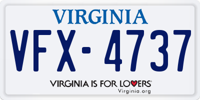 VA license plate VFX4737