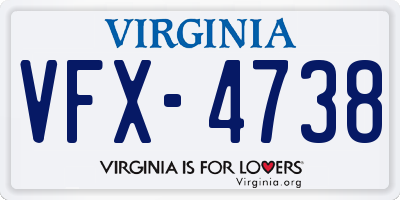 VA license plate VFX4738
