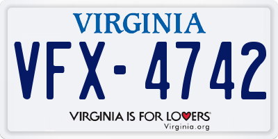 VA license plate VFX4742