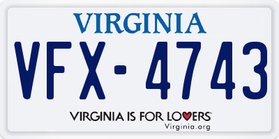 VA license plate VFX4743