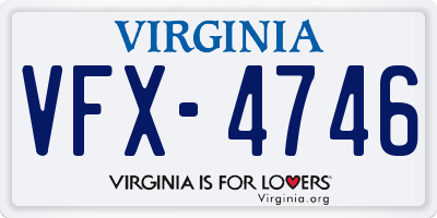 VA license plate VFX4746