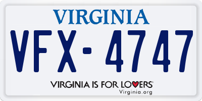 VA license plate VFX4747