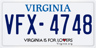 VA license plate VFX4748