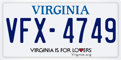 VA license plate VFX4749