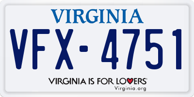 VA license plate VFX4751