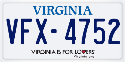 VA license plate VFX4752