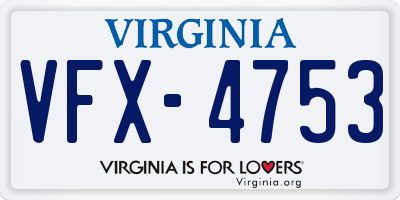 VA license plate VFX4753