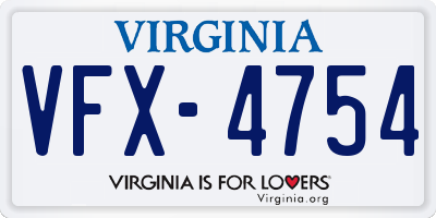 VA license plate VFX4754