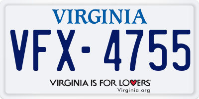 VA license plate VFX4755