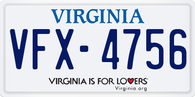 VA license plate VFX4756