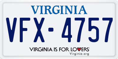 VA license plate VFX4757