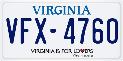VA license plate VFX4760