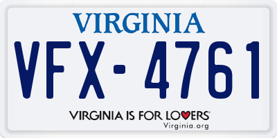 VA license plate VFX4761