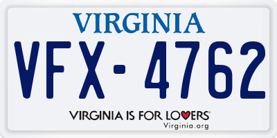 VA license plate VFX4762