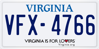 VA license plate VFX4766