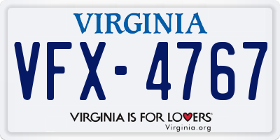 VA license plate VFX4767