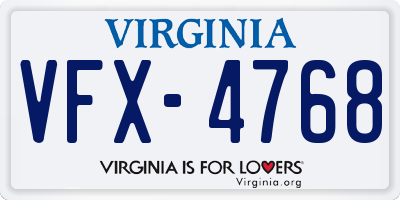 VA license plate VFX4768