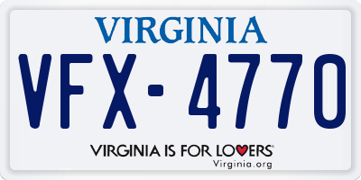 VA license plate VFX4770