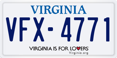 VA license plate VFX4771