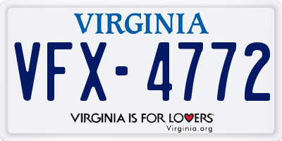 VA license plate VFX4772