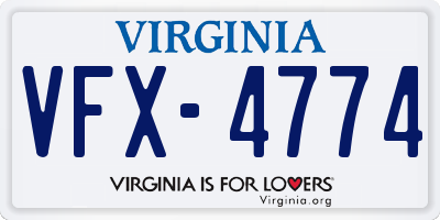 VA license plate VFX4774
