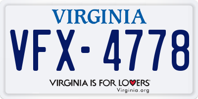 VA license plate VFX4778