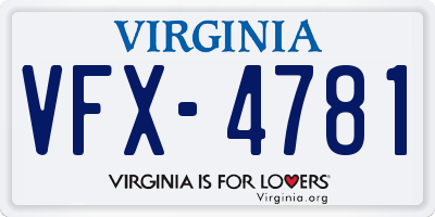VA license plate VFX4781