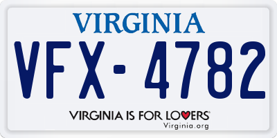 VA license plate VFX4782