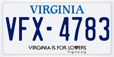 VA license plate VFX4783