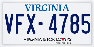 VA license plate VFX4785