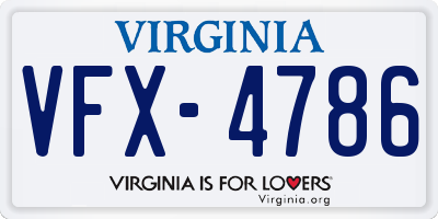VA license plate VFX4786