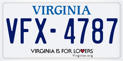 VA license plate VFX4787