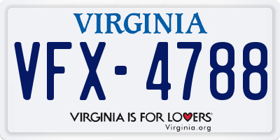 VA license plate VFX4788