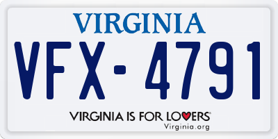VA license plate VFX4791