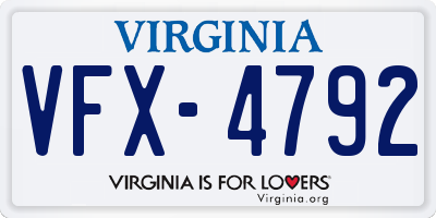 VA license plate VFX4792