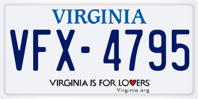 VA license plate VFX4795