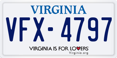 VA license plate VFX4797
