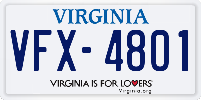 VA license plate VFX4801