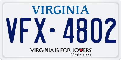 VA license plate VFX4802
