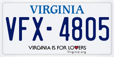 VA license plate VFX4805