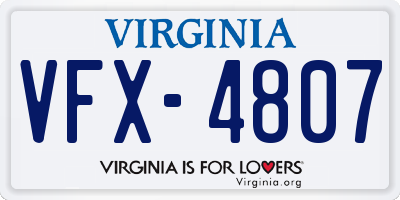 VA license plate VFX4807