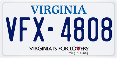VA license plate VFX4808