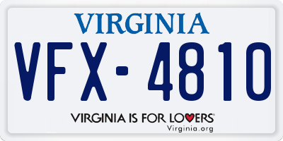 VA license plate VFX4810