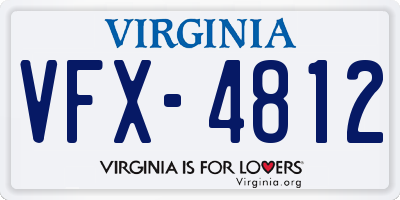 VA license plate VFX4812