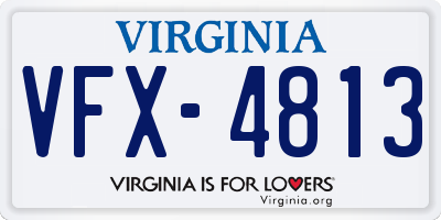 VA license plate VFX4813