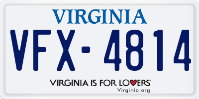 VA license plate VFX4814